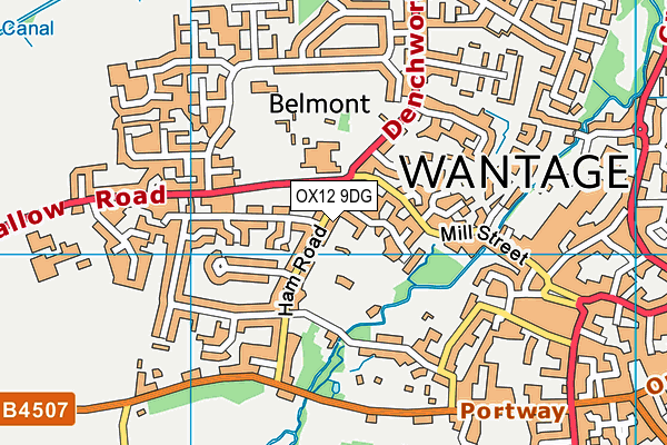 OX12 9DG map - OS VectorMap District (Ordnance Survey)