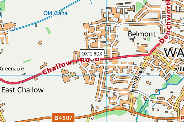 OX12 9DX map - OS VectorMap District (Ordnance Survey)