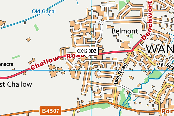 OX12 9DZ map - OS VectorMap District (Ordnance Survey)