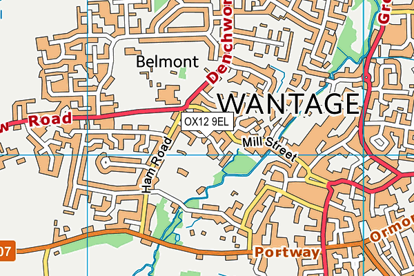 OX12 9EL map - OS VectorMap District (Ordnance Survey)