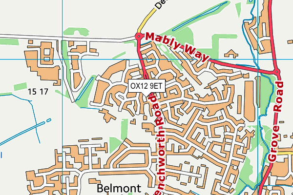 Fitzwaryn School map (OX12 9ET) - OS VectorMap District (Ordnance Survey)