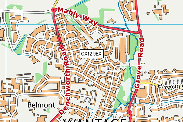 OX12 9EX map - OS VectorMap District (Ordnance Survey)