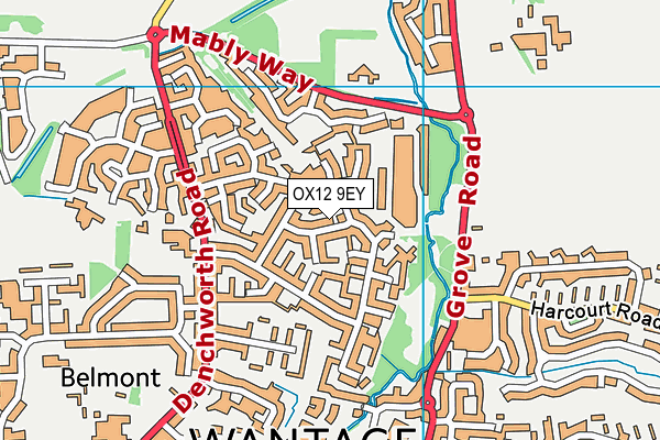 OX12 9EY map - OS VectorMap District (Ordnance Survey)