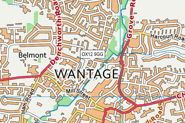 OX12 9GG map - OS VectorMap District (Ordnance Survey)