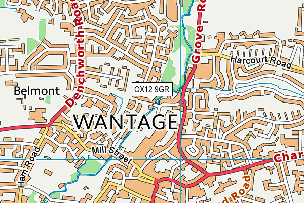 OX12 9GR map - OS VectorMap District (Ordnance Survey)