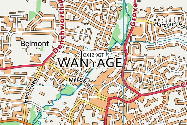 OX12 9GT map - OS VectorMap District (Ordnance Survey)