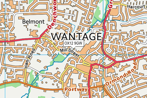OX12 9GW map - OS VectorMap District (Ordnance Survey)