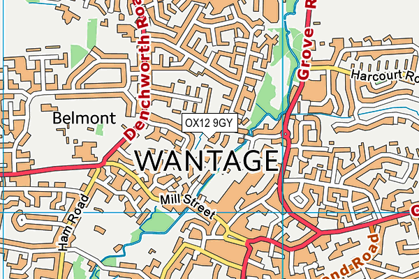 OX12 9GY map - OS VectorMap District (Ordnance Survey)