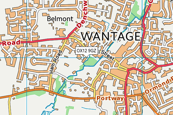 OX12 9GZ map - OS VectorMap District (Ordnance Survey)