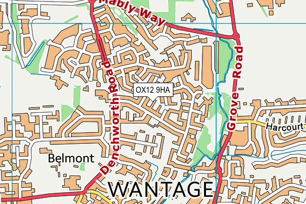 OX12 9HA map - OS VectorMap District (Ordnance Survey)