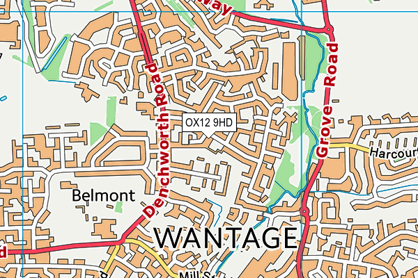 OX12 9HD map - OS VectorMap District (Ordnance Survey)