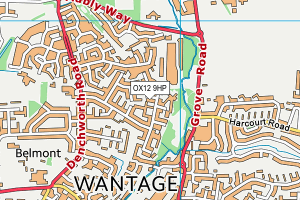 OX12 9HP map - OS VectorMap District (Ordnance Survey)