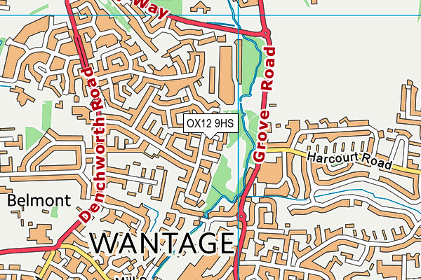 OX12 9HS map - OS VectorMap District (Ordnance Survey)