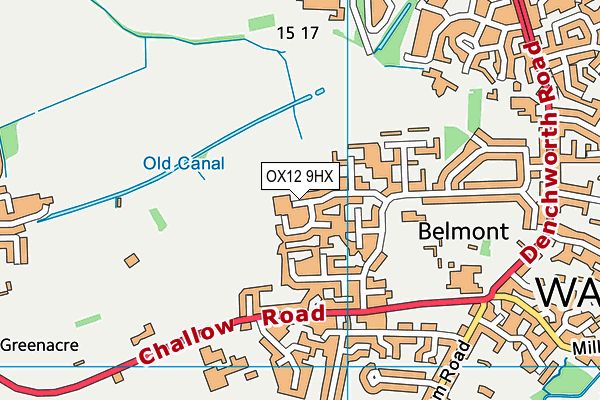 OX12 9HX map - OS VectorMap District (Ordnance Survey)