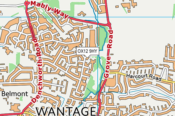 OX12 9HY map - OS VectorMap District (Ordnance Survey)