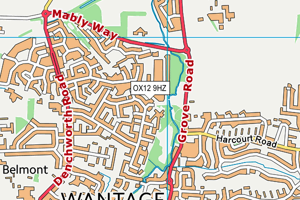 OX12 9HZ map - OS VectorMap District (Ordnance Survey)