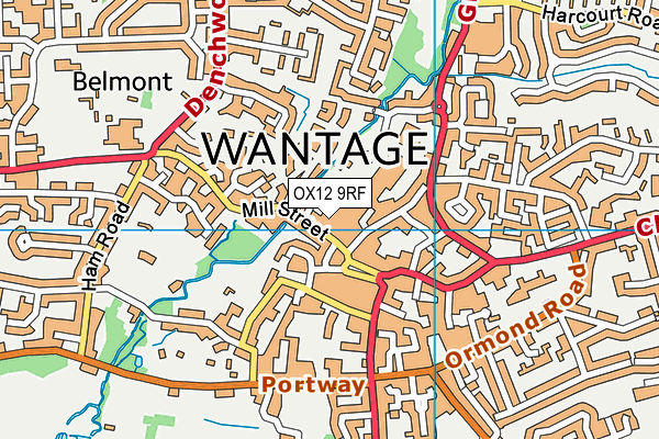 OX12 9RF map - OS VectorMap District (Ordnance Survey)