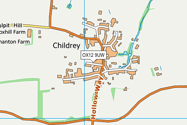 OX12 9UW map - OS VectorMap District (Ordnance Survey)