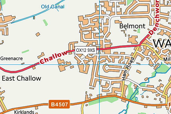 OX12 9XS map - OS VectorMap District (Ordnance Survey)