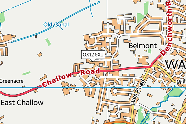 OX12 9XU map - OS VectorMap District (Ordnance Survey)