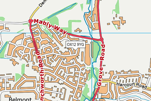 OX12 9YG map - OS VectorMap District (Ordnance Survey)