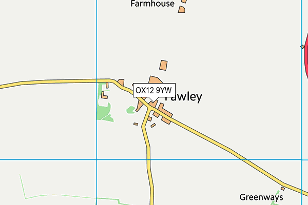 OX12 9YW map - OS VectorMap District (Ordnance Survey)