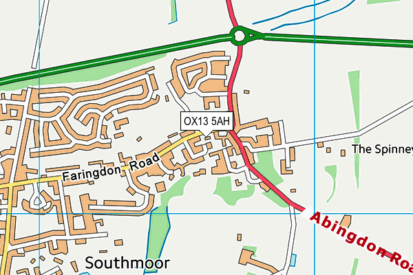 OX13 5AH map - OS VectorMap District (Ordnance Survey)