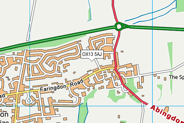 OX13 5AJ map - OS VectorMap District (Ordnance Survey)