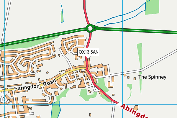 OX13 5AN map - OS VectorMap District (Ordnance Survey)