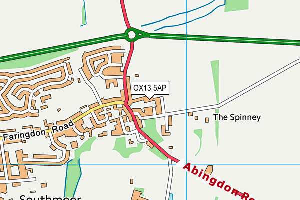 Kingston Bagpuize Millennium Green map (OX13 5AP) - OS VectorMap District (Ordnance Survey)