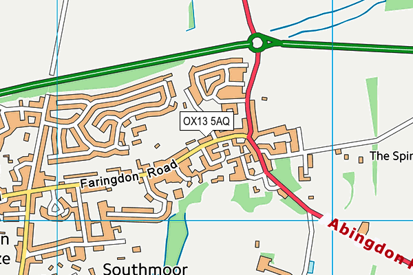 OX13 5AQ map - OS VectorMap District (Ordnance Survey)