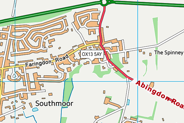 OX13 5AY map - OS VectorMap District (Ordnance Survey)