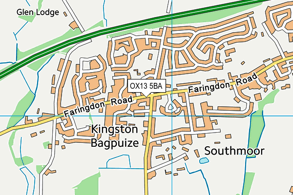 OX13 5BA map - OS VectorMap District (Ordnance Survey)