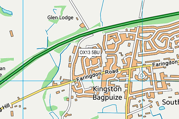 OX13 5BU map - OS VectorMap District (Ordnance Survey)