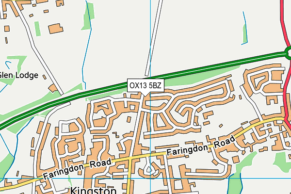 OX13 5BZ map - OS VectorMap District (Ordnance Survey)
