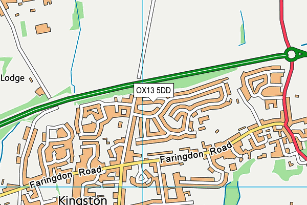 OX13 5DD map - OS VectorMap District (Ordnance Survey)