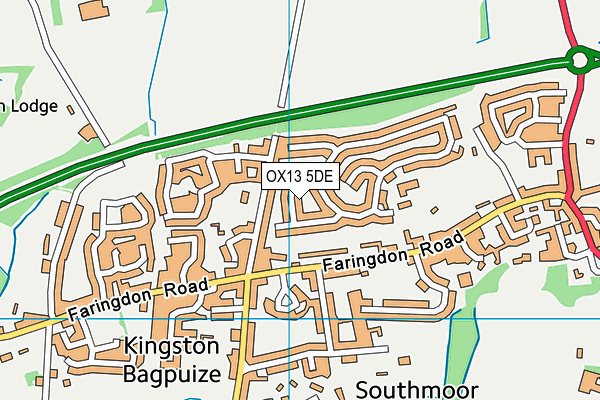 OX13 5DE map - OS VectorMap District (Ordnance Survey)