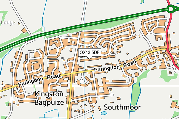 OX13 5DF map - OS VectorMap District (Ordnance Survey)