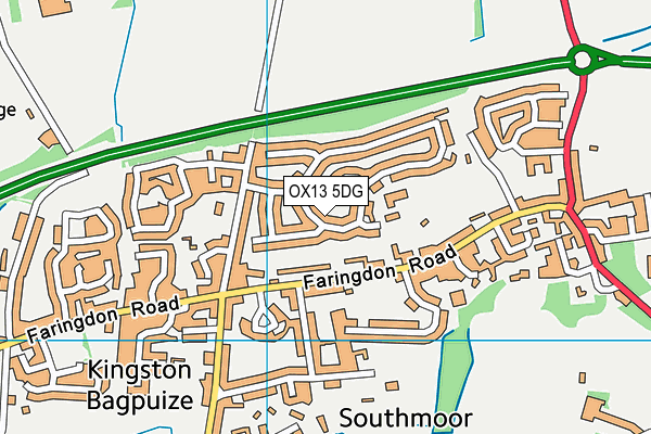 OX13 5DG map - OS VectorMap District (Ordnance Survey)