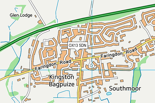 Kingston Bagpuize With Southmoor Tennis Club map (OX13 5DN) - OS VectorMap District (Ordnance Survey)