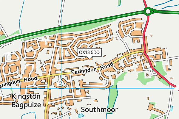 OX13 5DQ map - OS VectorMap District (Ordnance Survey)