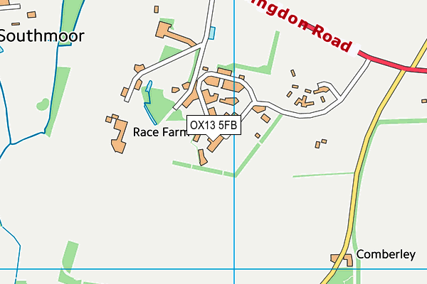 OX13 5FB map - OS VectorMap District (Ordnance Survey)