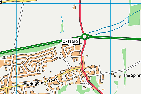 OX13 5FS map - OS VectorMap District (Ordnance Survey)