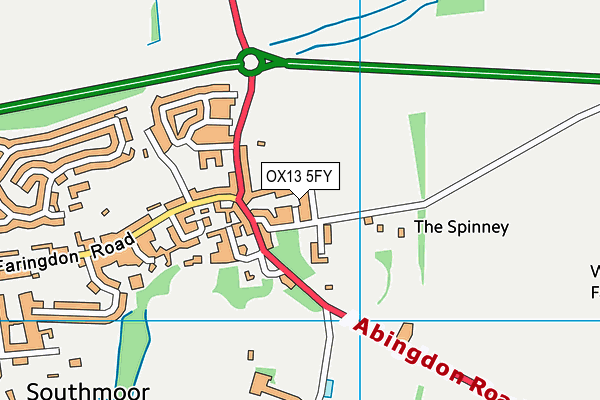 OX13 5FY map - OS VectorMap District (Ordnance Survey)