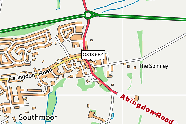 OX13 5FZ map - OS VectorMap District (Ordnance Survey)