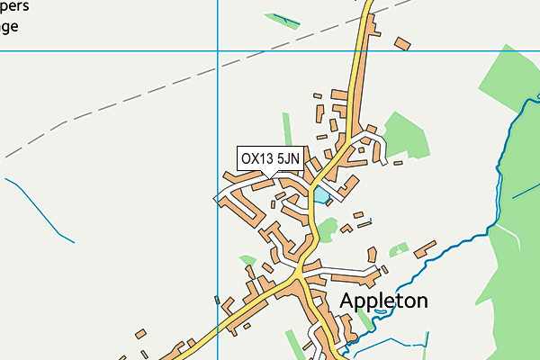 Appleton With Eaton Tennis Club map (OX13 5JN) - OS VectorMap District (Ordnance Survey)