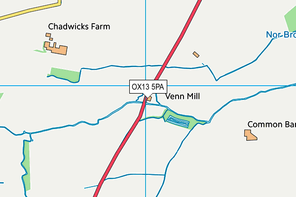 OX13 5PA map - OS VectorMap District (Ordnance Survey)