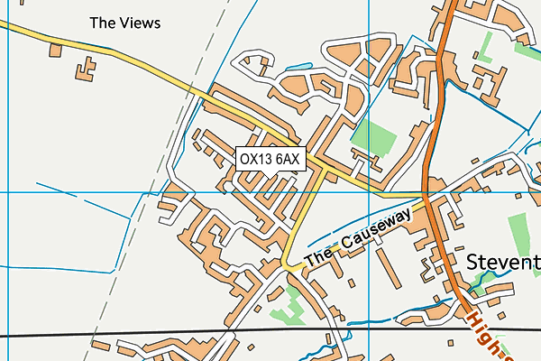 OX13 6AX map - OS VectorMap District (Ordnance Survey)