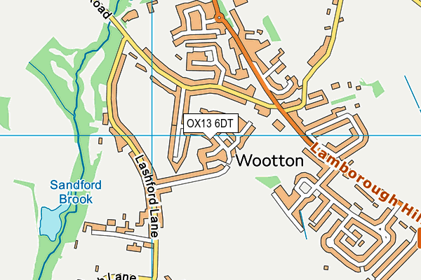 OX13 6DT map - OS VectorMap District (Ordnance Survey)