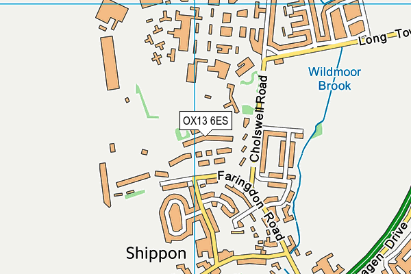 OX13 6ES map - OS VectorMap District (Ordnance Survey)